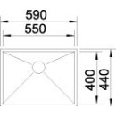 BLANCO ZEROX 550-U CNS 3½" SG m.CF o.Afb