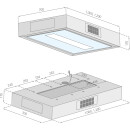 Deckenhaube FBUD124W Full Box, Randabsaugung, Weiß/Weißglas